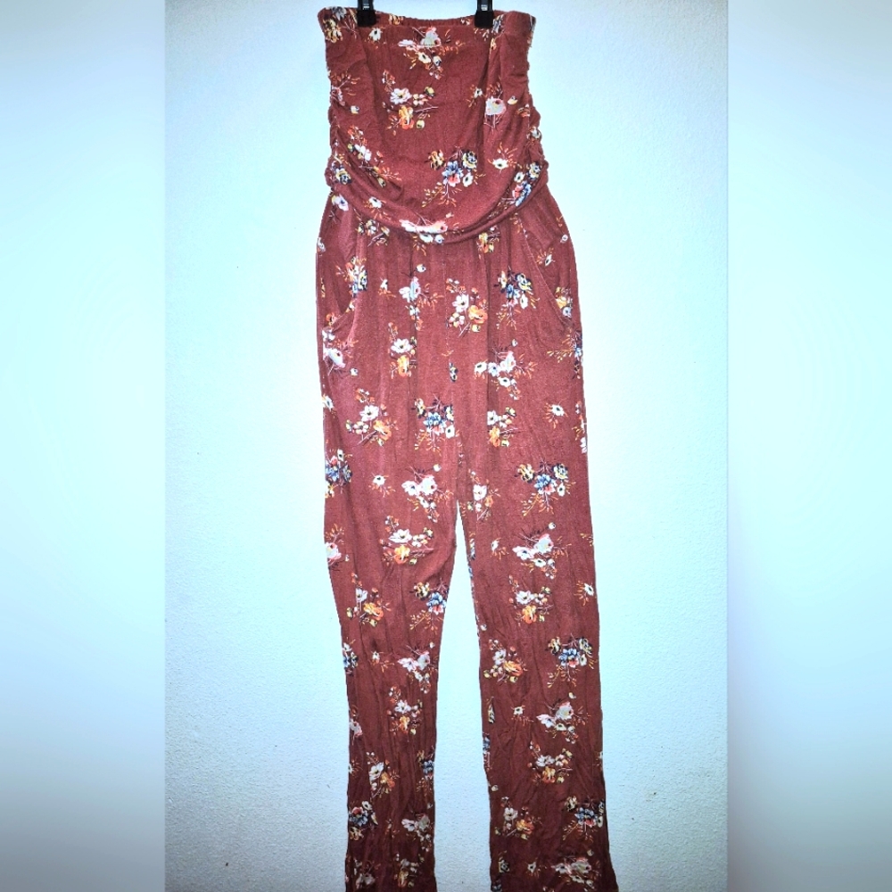 Rue21 strapless floral jumpsuit size M
